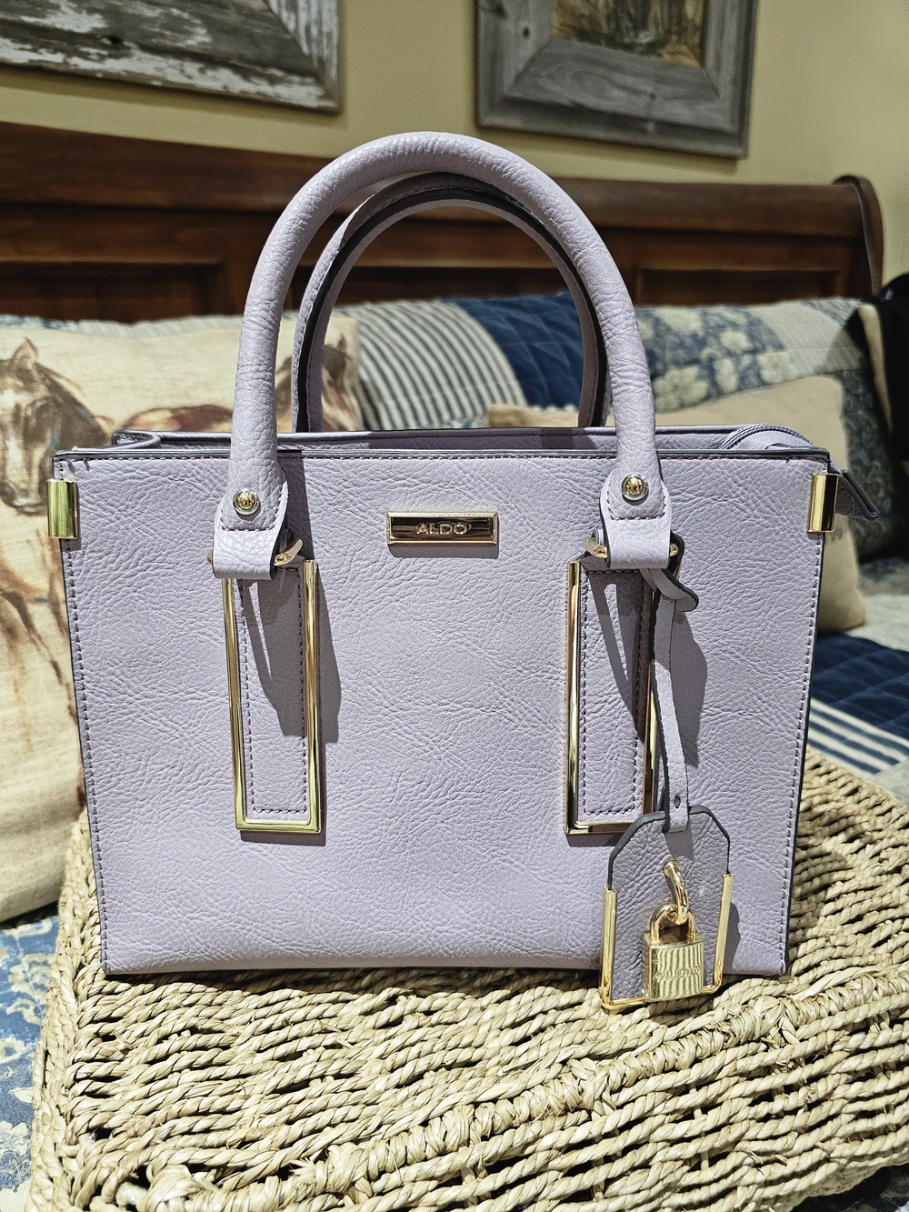 ALDO Lilac Structured Top-Handle Satchel